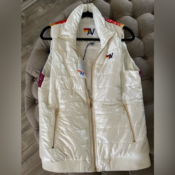 Aviator Nation NWT Sunburst Vest - Glossy White - Picture 3 of 6